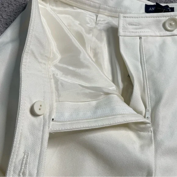 Ann Taylor Gramercy Fit Pants Women’s Size 8 Ivory Straight Cotton Stretch New - Picture 3 of 13